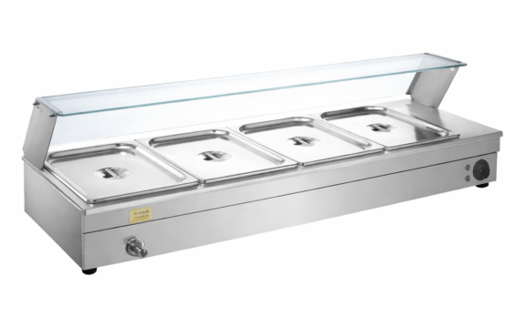 Bain Mary 4 Container Table Top with Glass