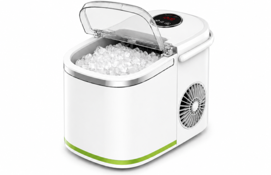 130W Smart Ice Maker, Portable Ice Maker Food Grade Exhaust Port Design for Office, 2.2L