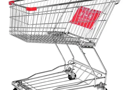 عربة تسوق حجم 150 لتر لون ستيل