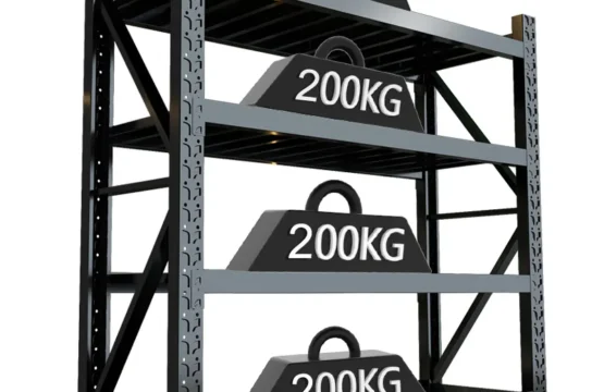 Store Shelf  4 level Heavy Duty Metal Warehouse 4 Steps Racking Storage Garage Shelving Steel Shelf Capacity 200 kg ( 800 kg in total ) each Each Shelves (200 x 60 x 200cm)