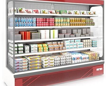 مبرد مفتوح 2 متر ذو قاعدة منخفضة ومدخل كهربائي