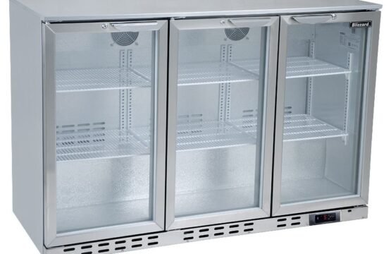 BAR COOLER THREE DOORS STAINLESS STEEL