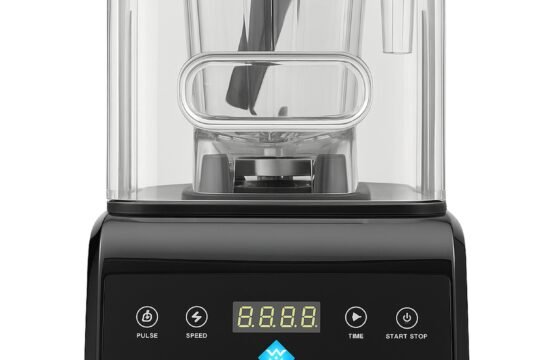 Soundproof Commercial Blender, 2200 Watt and 2 L High-Speed Professional Blender for Making Smoothie, Crushing Ice, Build-in Pulse and 15-speeds