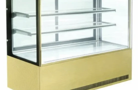 120 cm Square Cake Display Refrigerator – Gold Color – 2 Shelves