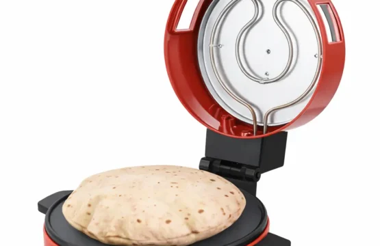 Roti/Tortilla/Pizza Bread Maker with a Viewing Window, Adjustable Temperature Control and Non-Stick Heating Plate 1800 W 30 cm