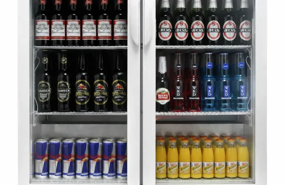 bar cooler double doors