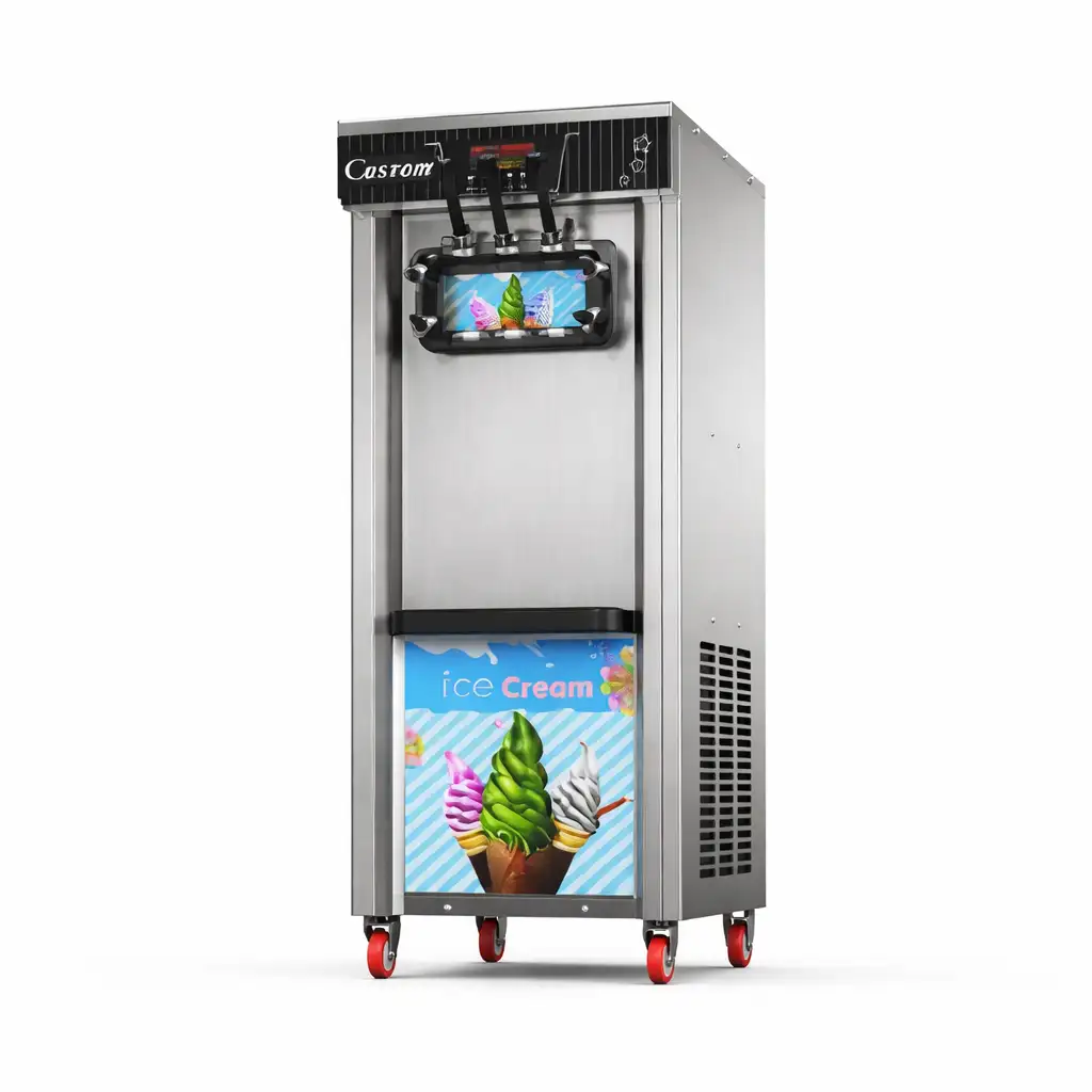 mizco.prod_329 Ice cream machine big stainless steel 2+1 - Image 1