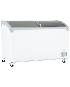 فريزر عرض زجاج تجميد باب سحاب ( سلايد ) حجم    400 مع ضوء داخلي