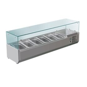 Glass Salad Bench Stainless Steel BAIN MARIE COLD 1.8 Meter