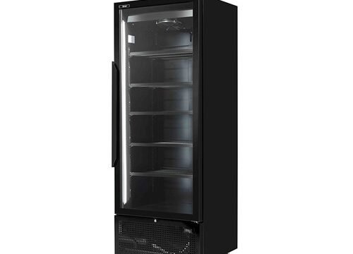 UPRIGHT SINGLE GLASS DOOR FREEZER BLACK COLOR