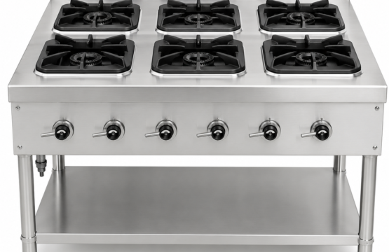 6 Burner Cooking Range Stainless Steel with Shelf