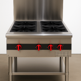 Commercial 4-Burner Gas Stove – Stainless Steel