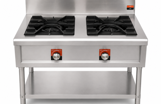 Cooking Gas Range 2 Burners Commercial With Stand and Under Shelf