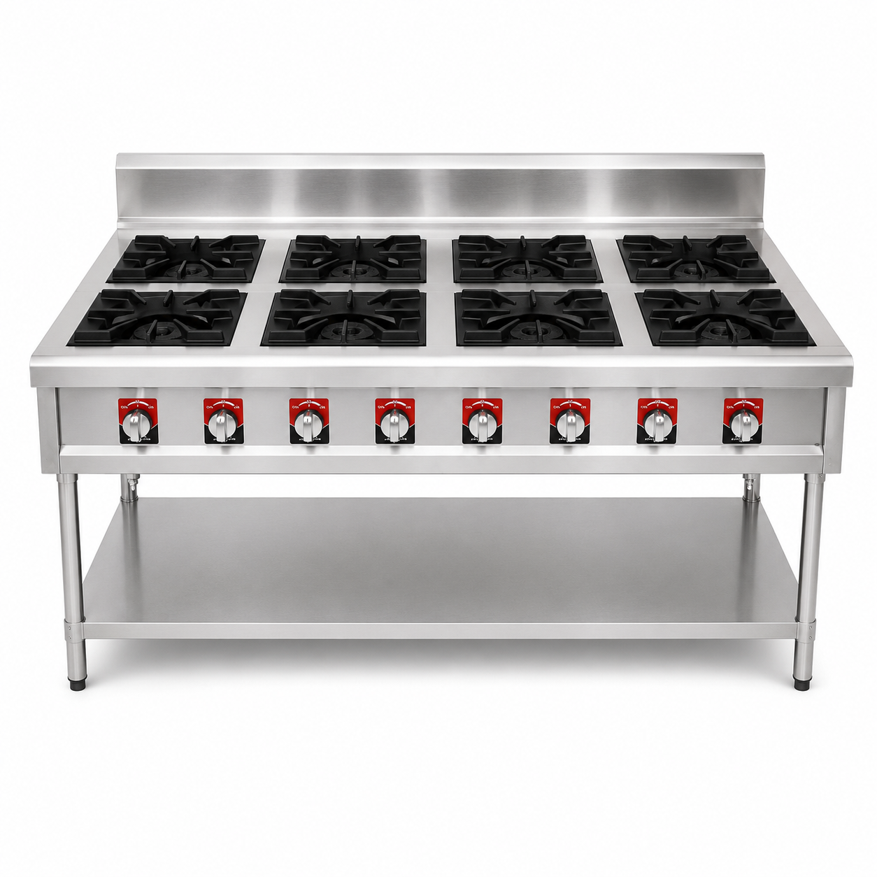 Image May 6, 2026, 01_45_54 PM cooking Gas Range 8 Burners Commercial With Stand and Under Shelf - Image 1