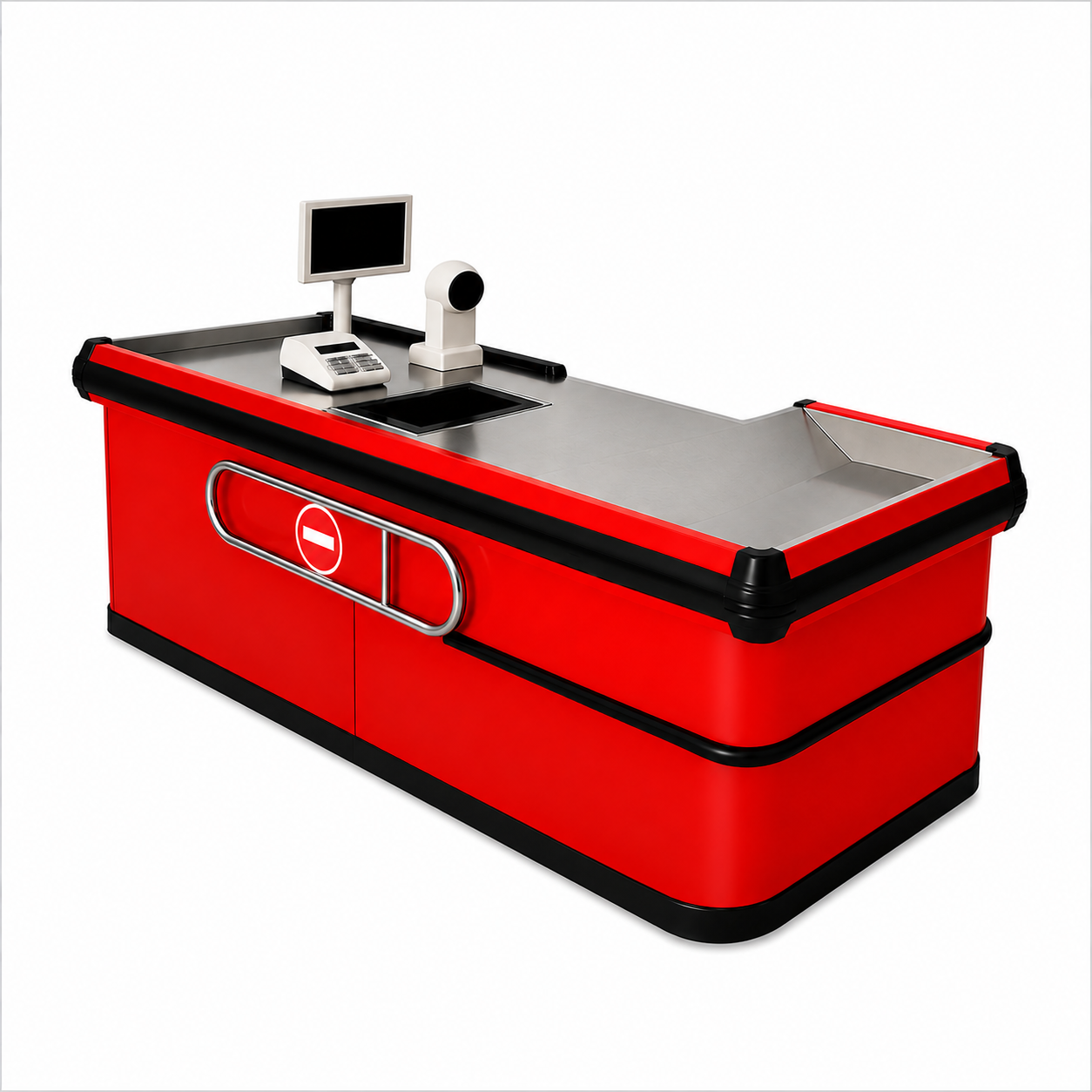 Image May 6, 2026, 11_31_37 AM 1.8-Meter Checkout Counter Table – With Right Rail & Storage Box - Image 1