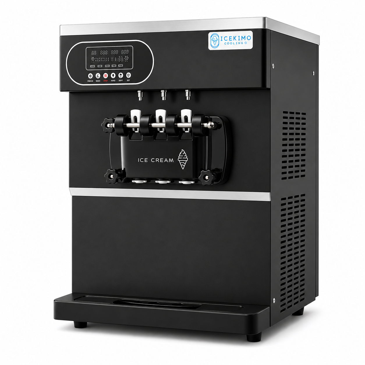 Image May 7, 2026, 04_00_52 PM IceKemo Commercial Single Compressor Soft Ice Cream Machine, Table Top(Black) - Image 1