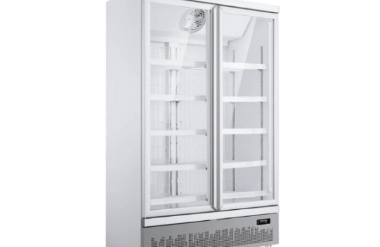 UPRIGHT DOUBLE GLASS DOOR CHILLER WHITE COLOR