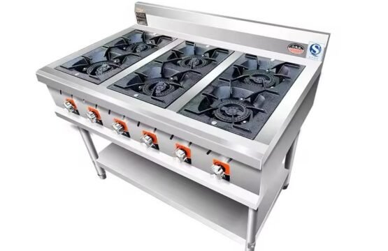 cooking Gas Range 6 Burners Commercial With Stand and Under Shelf