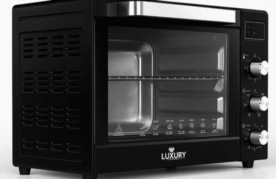 Electric Oven 60L With Fan & Chicken Grill Rotation & With Tray Black