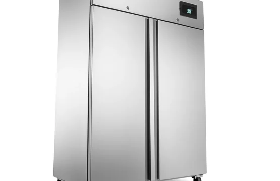 مبرد و فريزر 2 باب من الستانليس ستيل 2 في 1 مع مروحة تبريد