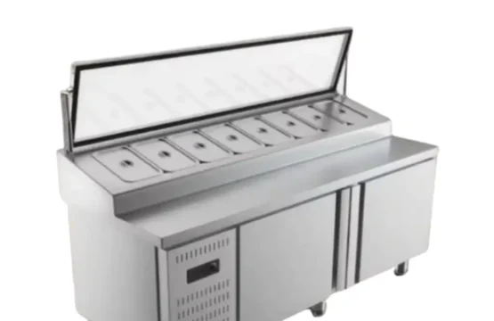 STAINLESS STEEL SALAD PREPARATION CHILLER WITH BAIN MARIE FAN COOLING 1.5 Meter