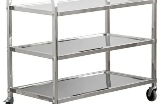 عربة أدوات من ستانليس ستيل، عربة مطبخ، عربات تقديم دوارة بسعة 330 رطلاً مع رف تقديم الطعام للمطبخ والمطاعم والفنادق والمنزل والمقهى 90 سم