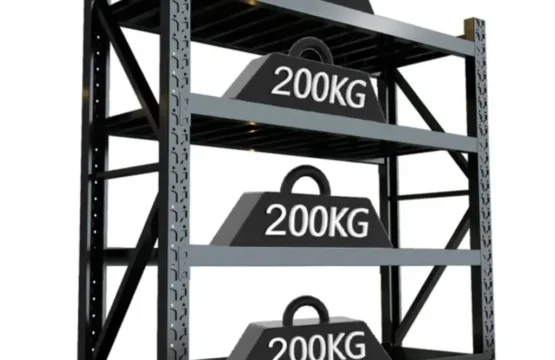 Store Shelf  4 level Heavy Duty Metal Warehouse 4 Steps Racking Storage Garage Shelving Steel Shelf Capacity 200 kg ( 800 kg in total ) each Each Shelves (200 x 60 x 200cm)