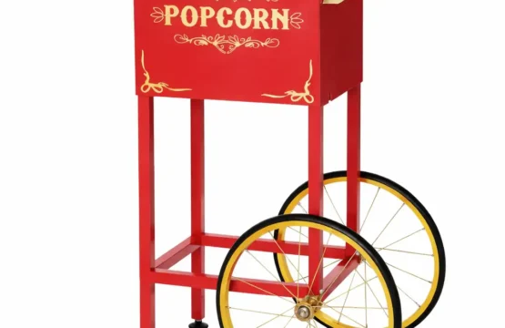 Vintage Popcorn Trolley – Red & Gold Design