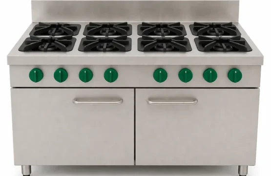 طباخ غاز التجاري المصنوع بالكامل من الستانلس ستيل بـ 8 شعلات قوية