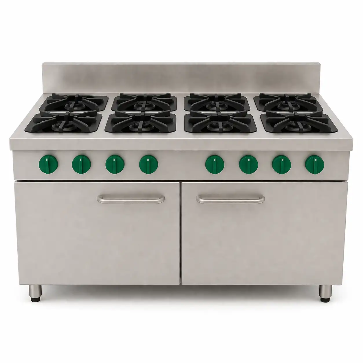 mizco.prod_88 commercial-grade stainless steel gas range features 8 powerful burners - Image 1