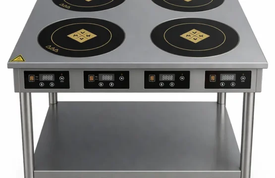 موقد كهربائي تجاري بأربع عيون – سطح ستانلس ستيل – تحكم رقمي