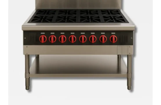 Commercial Gas Stove – 8 Burners – Heavy-Duty Stainless Steel