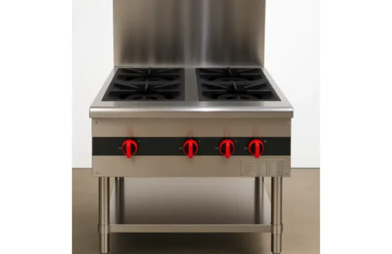 Commercial 4-Burner Gas Stove – Stainless Steel