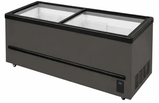 فريزر أفقي تجاري بطول 1.8 متر بغطاء زجاجي منزلق