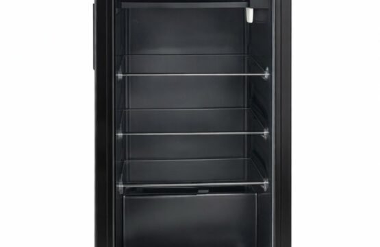 Glass Door Beverage Display Refrigerator with Internal Freezer – Black