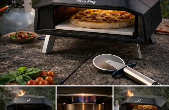 Pizza King Portable Gas Pizza Oven with Pizza Stone, Pizza Peel & Cutter