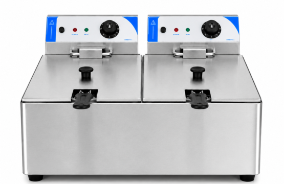 Dual Tank Electric Deep Fryer – 2 × 11L (22 Liters Total)