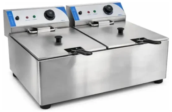 Dual Tank Electric Deep Fryer – 2 × 11L (22 Liters Total)