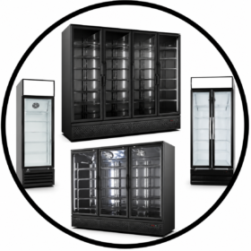 Glass door coolers and freezers