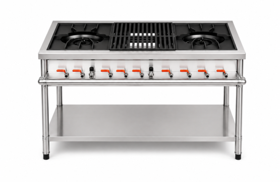 2 Burner Cooking Range with Grill – Gold Model (Medium Size)