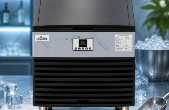 Commercial Ice Maker Machine – 126kg Capacity (Blue Panel)