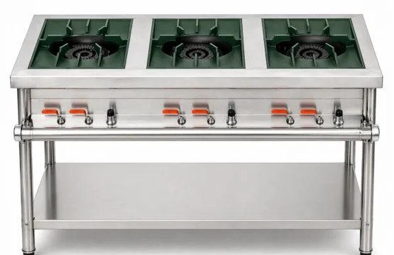 3 Burner Commercial Cooking Range – Gold Medium Size