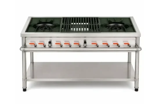 2 Burner Cooking Range with Grill – Gold Model (Medium Size)