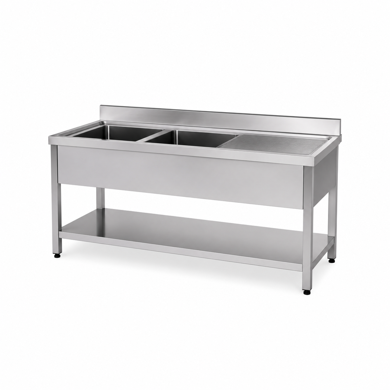 Image Jun 27, 2026, 03_01_56 PM Double Bowl Stainless Steel Sink with Work Space – 160×60 cm - Image 1